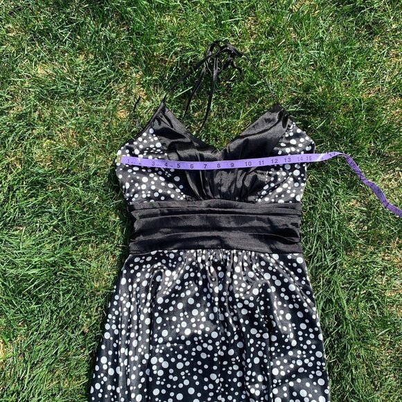 Vintage 90s Y2K Le Chateau Polka Dot Halter Dress - Picture 11 of 14